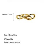 Brass Gold Plated Modern Style Simple Style Classic Style Inlay Geometric Heart Shape Bow Knot Zircon Adjustable Ring Open Rings Rings main image 2