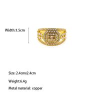 Brass Gold Plated Elegant Lady Streetwear Inlay U Shape Solid Color Bow Knot Zircon Adjustable Ring Open Rings Rings main image 2