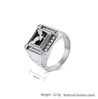 304 Stainless Steel 18K Gold Plated Modern Style Simple Style Classic Style Inlay Eagle Rhinestones Rings main image 2