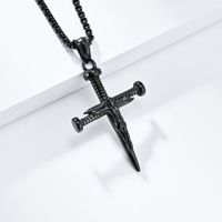 Gotisch Toller Stil Kreuzen Edelstahl 304 Männer Halskette Mit Anhänger sku image 1