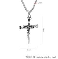 Gothic Cool Style Cross 304 Stainless Steel Men's Pendant Necklace main image 2