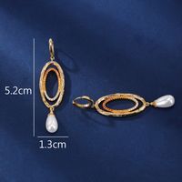 1 Paar Elegant Dame Klassischer Stil Quaste Inlay Kupfer Künstliche Perlen Zirkon 18 Karat Vergoldet Tropfenohrringe main image 2