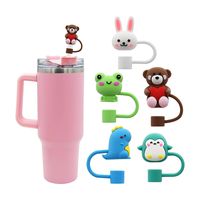 Cute Cartoon Pvc Straw Dust Protection Cap sku image 31