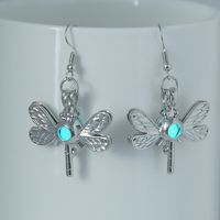1 Pair IG Style Lady Novelty Dragonfly Inlay Copper Zinc Alloy Resin Drop Earrings main image 1