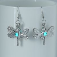 1 Pair IG Style Lady Novelty Dragonfly Inlay Copper Zinc Alloy Resin Drop Earrings main image 2