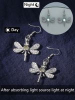 1 Pair IG Style Lady Novelty Dragonfly Inlay Copper Zinc Alloy Resin Drop Earrings main image 5