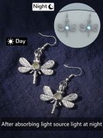 1 Pair IG Style Lady Novelty Dragonfly Inlay Copper Zinc Alloy Resin Drop Earrings main image 3