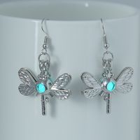 1 Pair IG Style Lady Novelty Dragonfly Inlay Copper Zinc Alloy Resin Drop Earrings sku image 1
