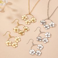 Elegant Lady Streetwear Flower Iron Wholesale Earrings Necklace Jewelry Set main image 6