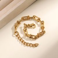 Basic Modern Style Classic Style Geometric Solid Color 201 Stainless Steel 18K Gold Plated Bracelets In Bulk main image 4