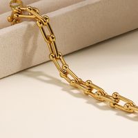 Basic Modern Style Classic Style Geometric Solid Color 201 Stainless Steel 18K Gold Plated Bracelets In Bulk main image 3
