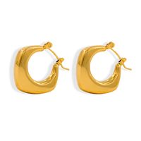 1 Pair Simple Style Solid Color Stainless Steel Plating Earrings sku image 1