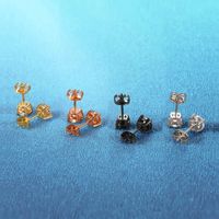 Copper 18K Gold Plated Modern Style Simple Style Classic Style Plating Inlay Geometric Zircon Ear Studs main image 7