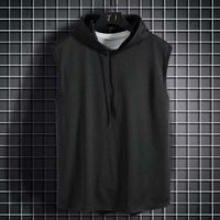 Men's Solid Color Simple Style Hooded Sleeveless Loose Men's Tops main image 5