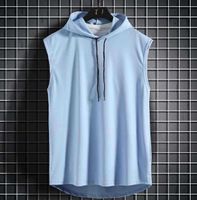 Men's Solid Color Simple Style Hooded Sleeveless Loose Men's Tops main image 4
