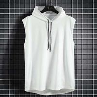 Men's Solid Color Simple Style Hooded Sleeveless Loose Men's Tops main image 6