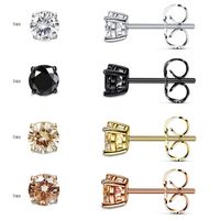 Copper 18K Gold Plated Modern Style Simple Style Classic Style Plating Inlay Geometric Zircon Ear Studs main image 4