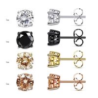 Copper 18K Gold Plated Modern Style Simple Style Classic Style Plating Inlay Geometric Zircon Ear Studs main image 3