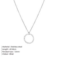 Fashion Simple Round Pendant 316lstainless Steel Necklace For Women sku image 2