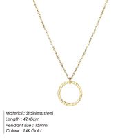 Fashion Simple Round Pendant 316lstainless Steel Necklace For Women sku image 4