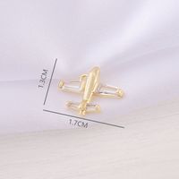 1 Piece 13 * 17mm Copper Zircon 18K Gold Plated Airplane Polished Pendant main image 2