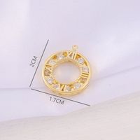 1 Piece 17 * 20mm Copper Zircon 18K Gold Plated Round Number Polished Pendant main image 2