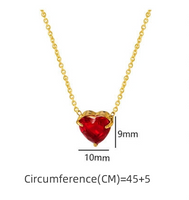 Titanium Steel 18K Gold Plated Lady Plating Heart Shape Zircon Pendant Necklace main image 2