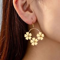 1 Pair IG Style Elegant French Style Flower Iron Drop Earrings main image 6