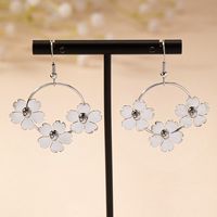 1 Pair IG Style Elegant French Style Flower Iron Drop Earrings sku image 2