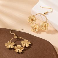1 Pair IG Style Elegant French Style Flower Iron Drop Earrings sku image 1