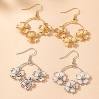 1 Pair IG Style Elegant French Style Flower Iron Drop Earrings main image 1
