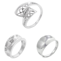 Sterling Silver White Gold Plated Simple Style Solid Color Classic Style Plating Round Solid Color Rings main image 5