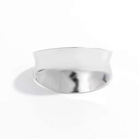 Sterling Silver White Gold Plated Simple Style Solid Color Classic Style Plating Round Solid Color Rings main image 3