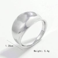 Sterling Silver White Gold Plated Simple Style Solid Color Classic Style Plating Round Solid Color Rings sku image 7