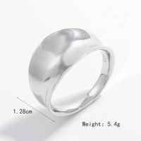 Sterling Silver White Gold Plated Simple Style Solid Color Classic Style Plating Round Solid Color Rings sku image 8