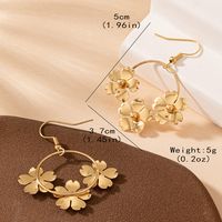 1 Pair IG Style Elegant French Style Flower Iron Drop Earrings main image 2
