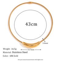 Stainless Steel 18K Gold Plated Retro Roman Style Solid Color Plating Choker sku image 3