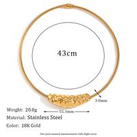 Stainless Steel 18K Gold Plated Retro Roman Style Solid Color Plating Choker sku image 1