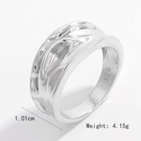 Sterling Silver White Gold Plated Simple Style Solid Color Classic Style Plating Round Solid Color Rings sku image 4