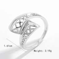 Sterling Silver White Gold Plated Simple Style Solid Color Classic Style Plating Round Solid Color Rings sku image 1