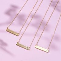 Wholesale Sweet Simple Style Letter Rectangle Copper Pendant Necklace main image 4