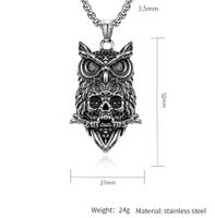 Gothic Cool Style Owl Skull 304 Stainless Steel Men's Pendant Necklace main image 2