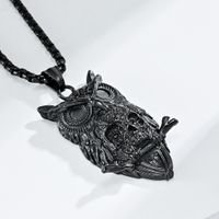 Gothic Cool Style Owl Skull 304 Stainless Steel Men's Pendant Necklace main image 4