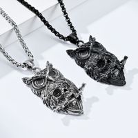 Gothic Cool Style Owl Skull 304 Stainless Steel Men's Pendant Necklace main image 1