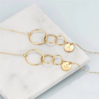 Wholesale Simple Style Circle Letter Copper Pendant Necklace main image 4