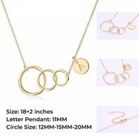 Wholesale Simple Style Circle Letter Copper Pendant Necklace main image 6