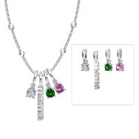 Sterling Silver Simple Style Classic Style Inlay Letter Rhinestones Pendant Necklace sku image 3