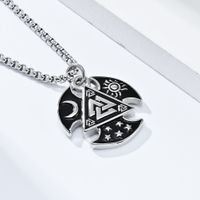 Hip-Hop Retro Plaid 304 Stainless Steel Plating 18K Gold Plated Men's Pendant Necklace main image 2