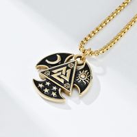 Hip-Hop Retro Plaid 304 Stainless Steel Plating 18K Gold Plated Men's Pendant Necklace main image 5