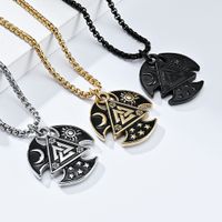 Hip-Hop Retro Plaid 304 Stainless Steel Plating 18K Gold Plated Men's Pendant Necklace main image 1